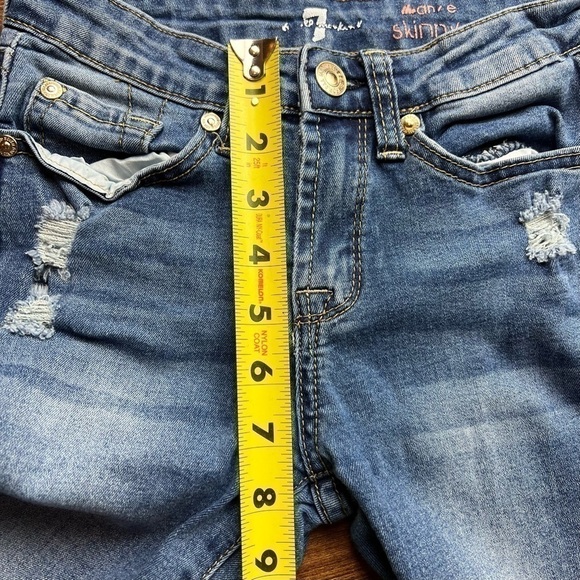 7 For All Mankind Girls Ankle Skinny Jeans Size 10 Blue Medium Wash Denim Kids - Picture 10 of 11
